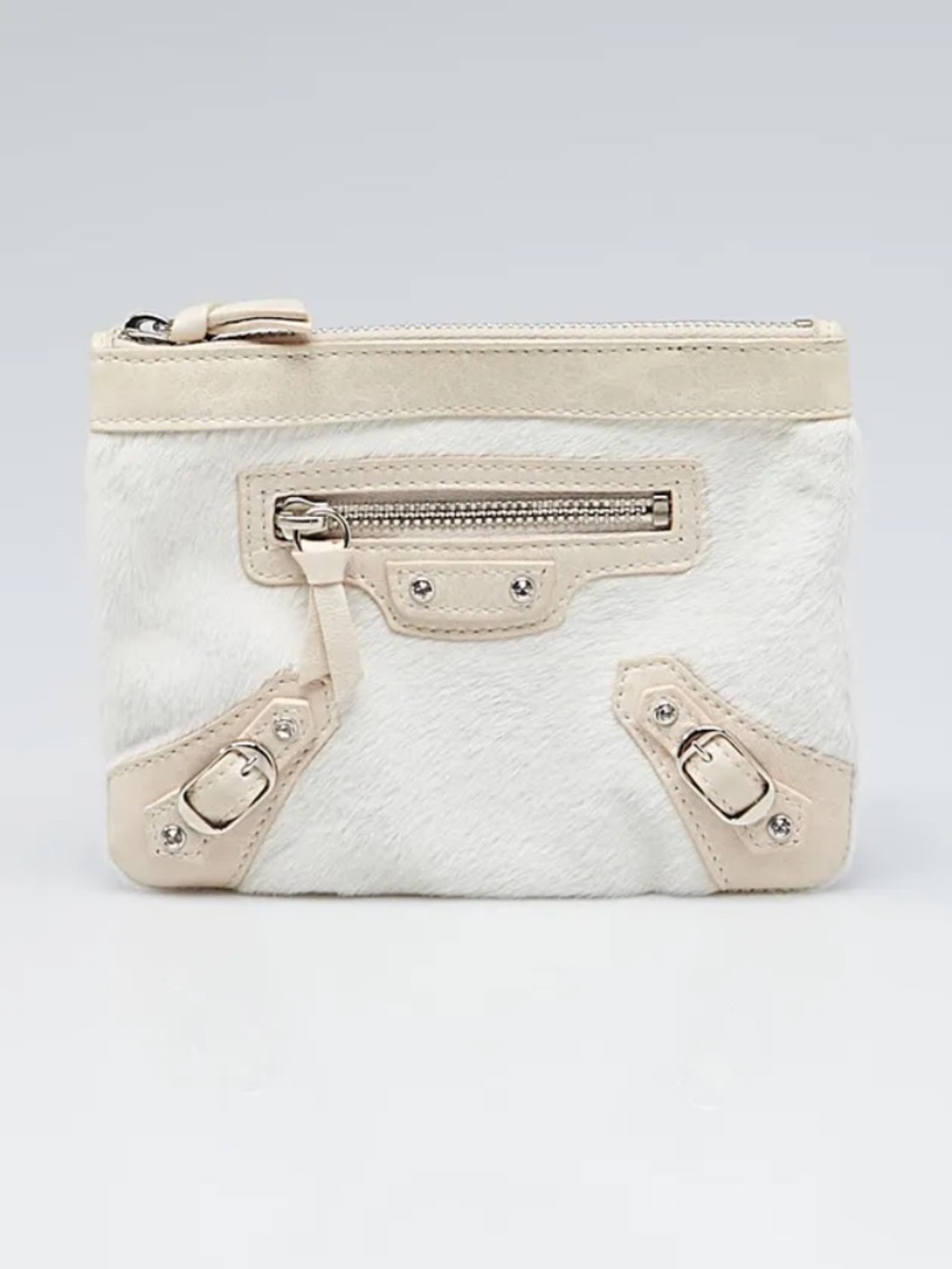 Balenciaga Vintage 2006 Ltd Edition Pony Hair Coin Purse with Swarovski Crystals